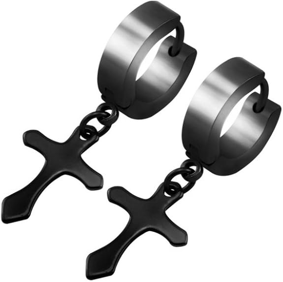 Mens Hoop Earrings Small Black Hoop Earrings for Men Guy