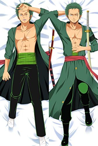 Amazon Com Rywget One Piece Roronoa Zoro Japanese Hugging Body Pillow Cover Anime Body Pillow Cover Long Decorative Pillow Cover Cushion For Bed Sofa Decor Peach Skin 150 X 50cm 59in X 19 6in Home