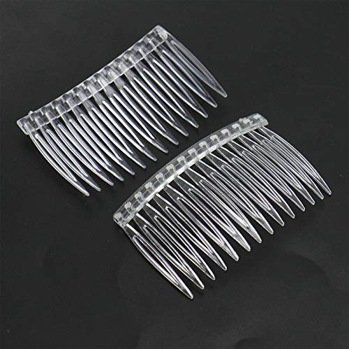 WSSROGY 12 Pieces 14 Teeth Clear Plastic Hair Clip Combs Hair Side Combs Accessories - Thumbnail 3
