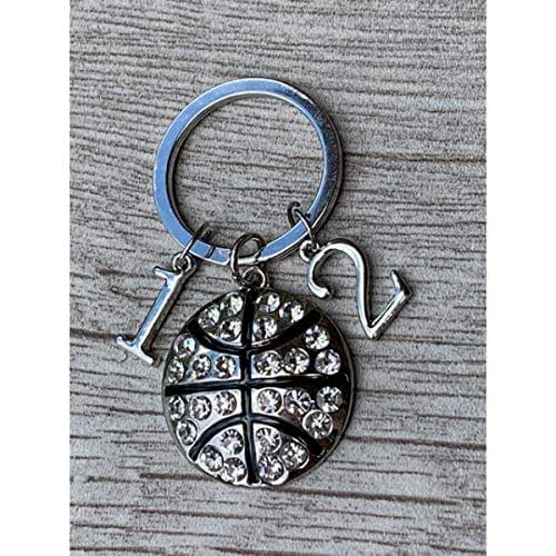 Personalized Basketball Keychain with Number Charm