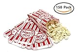 1-oz Popcorn Bags (Pack of 150) - Classic Disposable Toxic-Free Paper Bags for Movie Night, Cinema or Other Event - Fresh Popcorn Served Warm | Food-Grade & Oil-Proof
