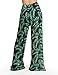 Dimildm Women's Summer High Wasited Mesh Printed Split Flowy Layered Wide Leg Pants with Shorts Lined
