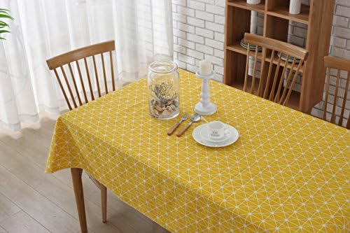 Cotton tablecloth YIDIAN Geometric Series Pattern Rectangular tableclth Dust-proof for Kitchen Dinning Tabletop Decor(3955inches)