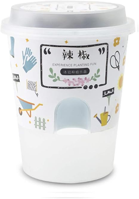 Amazon Com Self Watering Planter Water Plants Pots Self Watering Plantpot Mvorvtc Cute White Plastic Cup Diy Creative Pot Planting For Child Adult Chili Kitchen Dining