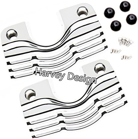 Harvey Design Slotted Covers For Spark Plug-Head For Harley Street FLHR/T/X FLTR (Chrome)