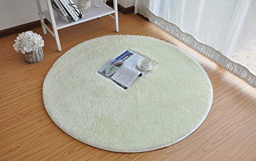 CZL Simple Style And Super Soft Silky Carpet Living Room Bedroom And Bath Room Rugs(23.6 x 23.6 inches &amp; White)