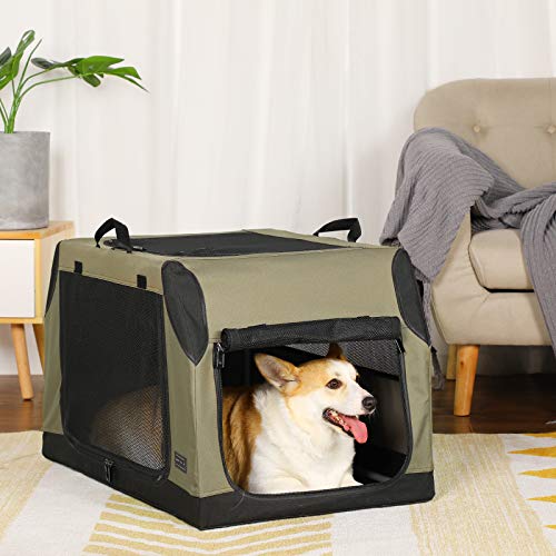Petsfit Portable Collapsible Soft Medium Dog Crate and Kennel with Leak