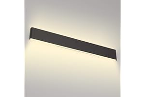 Aipsun 43.3in/40W LED Matte Black Modern Vanity Light Up and Down Wall Mount Light Indoor Wall Light for Bathroom Lighting Fixtures (Warm Light 3000K)