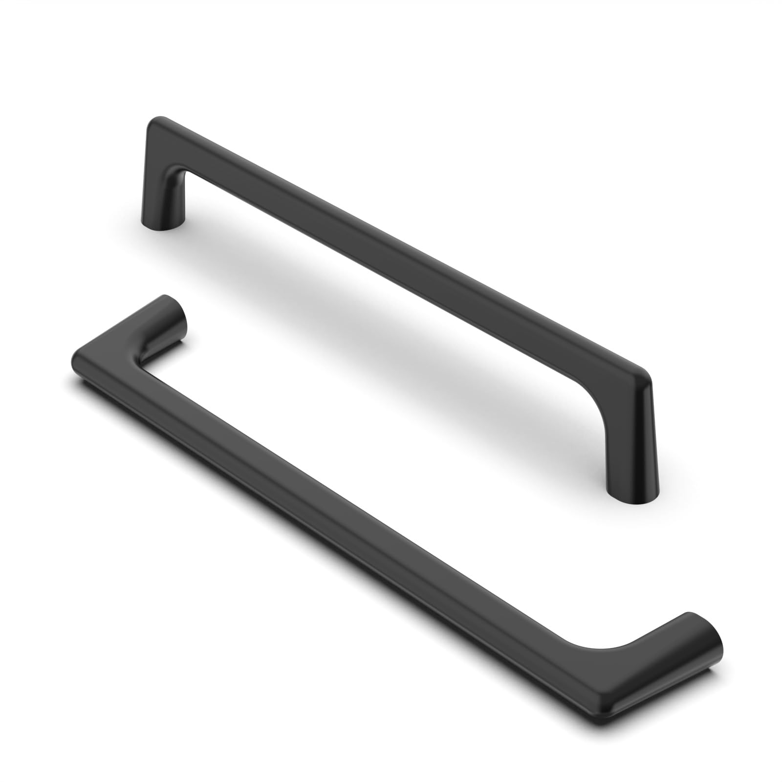 Furniware Matt Black Cabinet Pulls - Pack of 10, 160mm (6.3 Inch) Center to Center