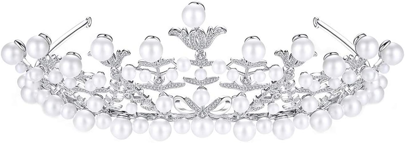 Amazon Com Onefeart White Gold Plated Crown Hair Clip For Women