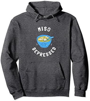 Unisex Japanese Noodles Soup Sad Funny Hoodie Miso Depressed Medium Dark Heather