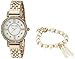 Anne Klein Women's AK/2928GBST Swarovski Crystal Accented Gold-Tone Watch and Beaded Bracelet Set