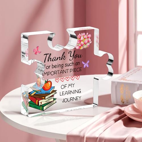 Welsky Teacher Gifts, Teacher Gifts for Women Engraved Acrylic Block, Christmas Birthday Graduation Thank You Gift for Women Teacher, Acrylic Plaque, Room Decor