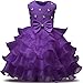 NNJXD Girl Dress Kids Ruffles Lace Party Wedding Dresses Size (140) 6-7 Years Deep Purple