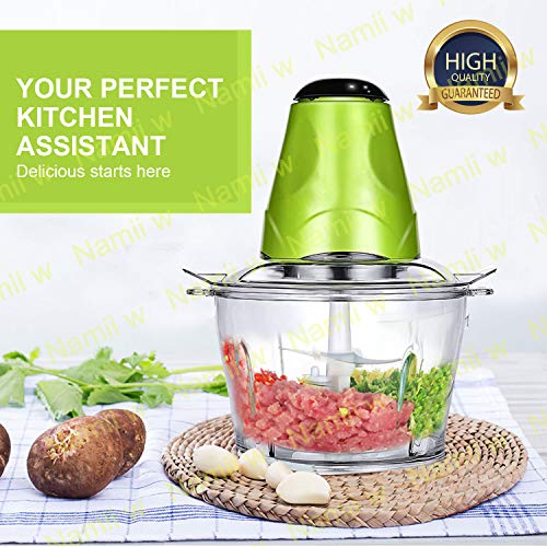 Food Chopper Electric,Meat Grinder Machine Kitchen Aid,Mini Food Processor 2L Bowl Grinder for Meat, Vegetables, Fruits and Nuts Chopper 220V-50 Hz Baby Food Sausage Casing BPA FREE Travel Adaptor