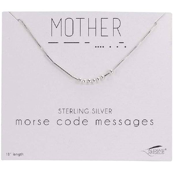 SS morse code necklace mother carded 