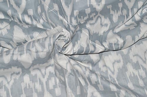 Mudit Crafts Cotton Rajcrafts Jaipuri Ikat Print Fabric (Grey, 2.5 m)