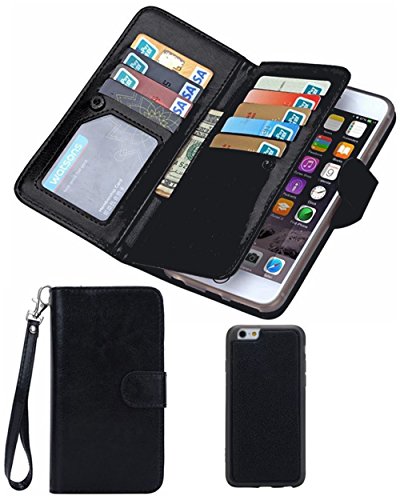 Black Deals Friday Cyber Deals Monday Sales-iPhone 8 iPhone 7 Leather Wallet Case,Valentoria Premium Vintage Leather Wallet Case Magnetic Detachable Slim Back Cover Card Holder Slot Wrist Strap