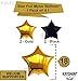 Gold 90 Birthday Party Decorations Set - Large, 40 Inch | Black and Gold Mylar Star Balloons with Happy 90th Birthday Banner | Black 90th Birthday Party Supplies | 90 Year Old Birthday Decorations Kit