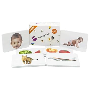 Body Parts, Action, Domestic Animals, Fruits, Vegetables, Transports Hungry brain Box of 6 Learning Educational Flash Cards for Kids- Easy & Fun Way of Learning-Gift Box for Kids.