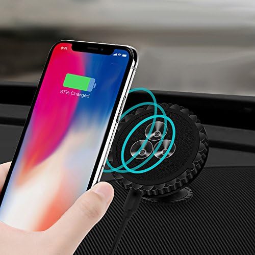Qi Wireless Car Charger Mount Gravity Car Mount Air Vent Phone Holder Fast Charge for Samsung Galaxy S9/S9 Plus S8 Standard Charge for iPhone X 8/8 Plus and Qi Enabled Devices (Black)