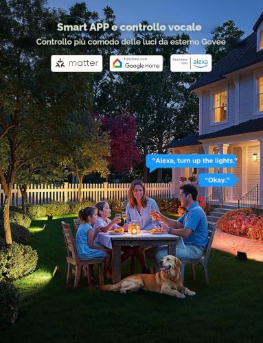 Govee 4 x Outdoor LED Spotlights, RGBIC Light with Cool and Warm White, Works with Alexa Matter Google Home, 50+ Scenes, IP66 Waterproof Outdoor LED Spotlight for Garden and Patio