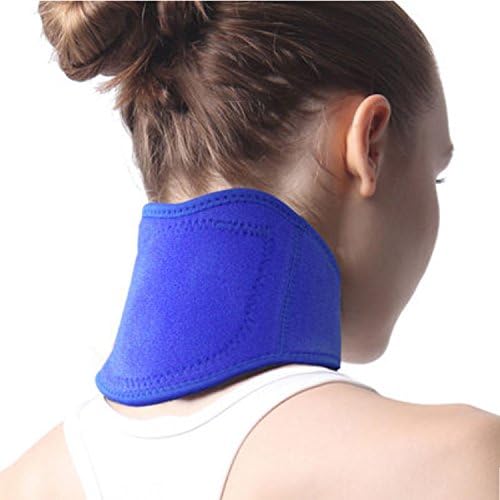 Tourmaline Neck Guard Self-heating Brace Magnetic Therapy Wrap Protect Turmaline Belt Support Spontaneous Heating Neck Braces, 1 piece (Blue)