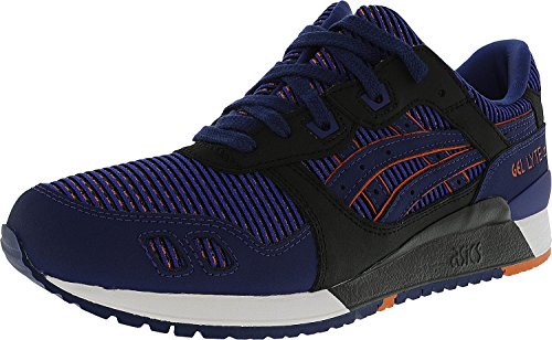 ASICS Mens Gel-Lyte III Running Sneaker Shoes, Blue Print/Orange, US 10.5