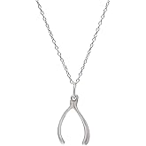 Sterling Silver Wishbone Pendant Necklace, 18"