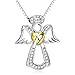 Angel caller Christmas Birthday Silver Virgin Mary Guardian Angel Cherub Necklace Rolo Chain Gift (angel)
