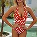 Leadmall Women Halter Monokini Swimsuit – Ladies Vintage Polka Dot V Neck One Piece Bikini – Summer Beachwearthumb 1