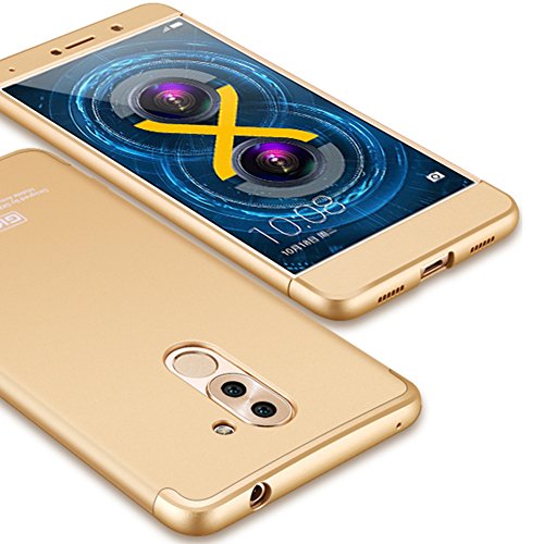 Huawei Honor 6X Case, GKK Dual Embed Ultra Slim Knight Series For Huawei Mate 9 Lite Hybrid PC [HARD] Full Protective Matte Phone Case (Gold)