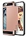 Vofolen Case for iPhone SE Case iPhone 5S Case Wallet Card Holder Slot Slidable Hidden Pocket Protective Shell TPU Hybrid Rubber Bumper Armor Anti-Scratch Hard Case Cover for iPhone SE 5 5S Rose Gold