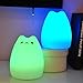 AKDSteel LED Kids Night Light Rechargeable Multicolor Portable USB Port Silicone Soft Baby Nursery Lamp with Warm White and 7-Color Breathing Dual Light Modes for Baby Children Adults Bedroom