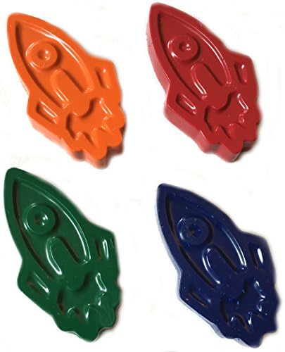 48 Rocket Crayons by MinifigFans™ - Space Party Favors - 12 Sets of 4 Crayons - Made in the USA from Crayola Crayons