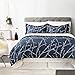 Bedsure King Comforter Sets - 7 Pieces Floral Navy Blue Bed Set, Tree Branch Pattern Printed Bed in a Bag King with Comforter, Sheets, Pillowcases & Shams