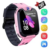 YENISEY Kids Smartwatch Music Player - 1.54 inch HD Touchscreen, HD Camera Two-Way Call SOS Anti-Lost Calculator, Wristband Games Watches Digital Wrist Watch for Boy Girl[1GB SD Card Included]