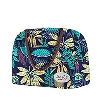 Lunch Bags for Women Insulated Cooler Bag Lunch Box Blue Leaf Aosbos