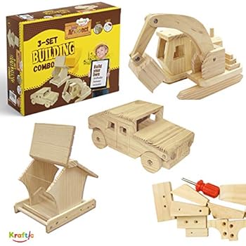 amazon.com: kraftic woodworking building kit for kids and