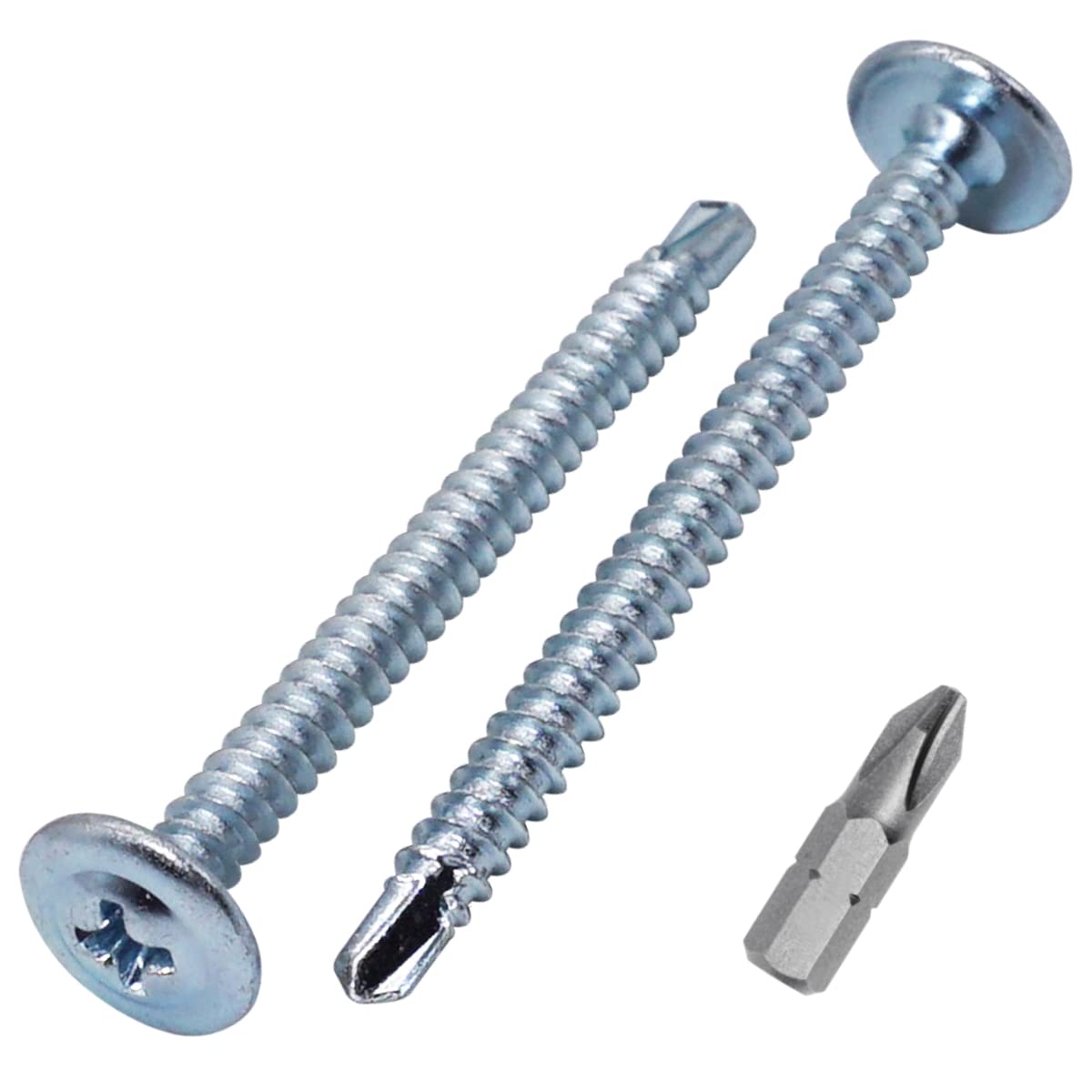SKIR'CO (30 pcs) Zinc Plated Self-Drilling Screws 4.2 x 60 mm, Sheet Metal Screw, PH Modified Truss Head