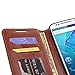 Droid Maxx 2 Case, Customerfirst Droid Maxx 2 Wallet Case, Luxury PU Leather Case Flip Cover Built-in Card Slots & Stand for Motorola Moto Droid Maxx 2- with 1 Emoji Key Chain (Leather Brown)