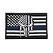 Tactical American USA Flag Patch, Embroidered Velcro US Military Police Law Enforcement (Punisher Skull Flag Thin Blue Line)