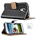 HOOMIL Case Compatible with Samsung Galaxy S4, Premium Leather Flip Wallet Phone Case for Samsung Galaxy S4 Cover (Black)