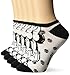 Disney Women's Classic 5-Pack No Show, Black/White Mickey, Fits Sock Size 9-11 Fits Shoe Size 4-10.5