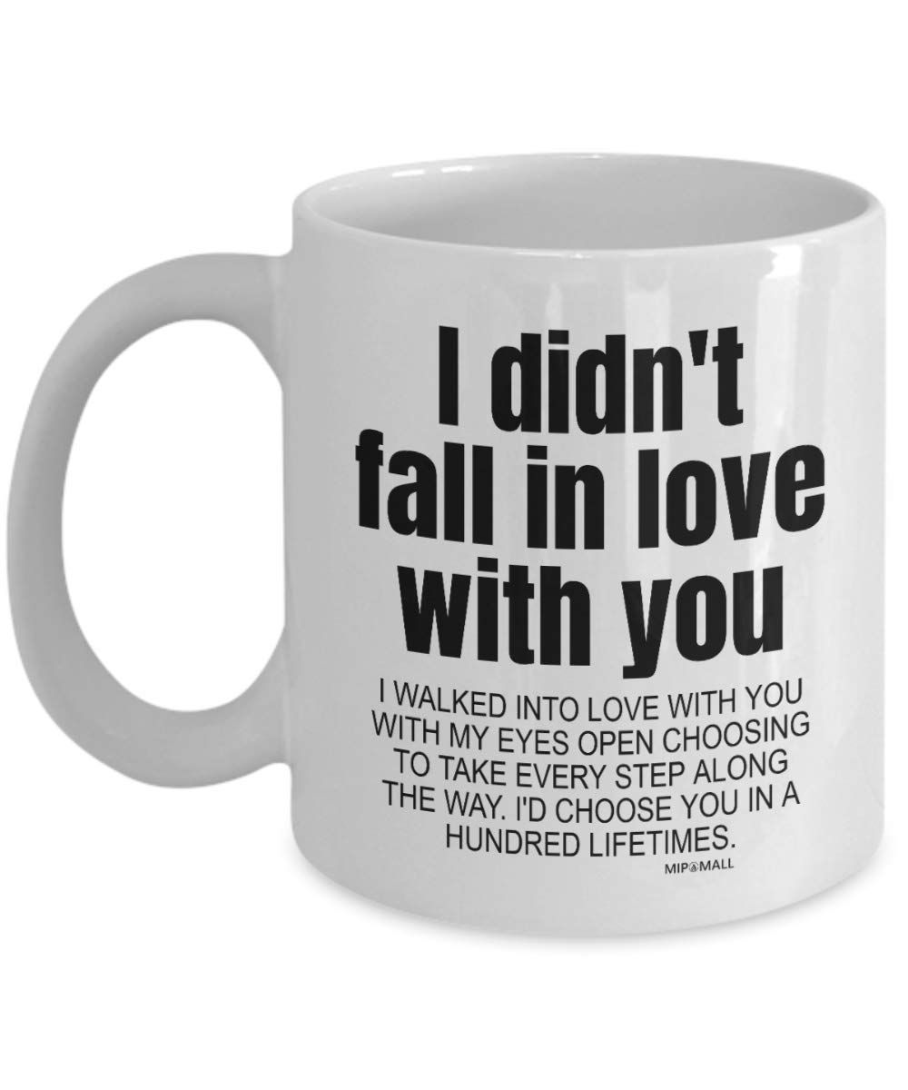 MIPOMALL Boyfriend Gift, Husband Present, Sentimental Gifts for Fiance Girlfriend, Wife to be, Coffee Mug Tea Cup, Present for Christmas, Fall in Love