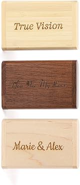 RXFSP Bamboo USB Flash Drive 8GB Wooden Box Personalised Laser Engraved Wedding view 5