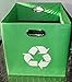 Alexi Ricci Green Folding Designer Recycle Bin 13x13 x 13 inch Ideal for Recycling of Newspapers - Magazines Office Papers Great for Office- Under Kitchen Sink - Dorm Room - Under Desk-