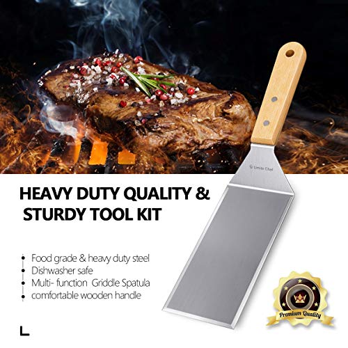 image for Professional Metal Spatula Set Griddle Spatula with Offset Spatula - T