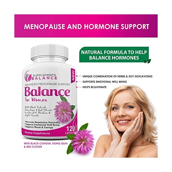Hormone Balance & Menopause Relief for Women 120 Capsules 2 Months of Hot Flash Support for