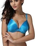 Rose Lady Women's Plus Size Satin Bra Underwire Molded Adjustable Bra